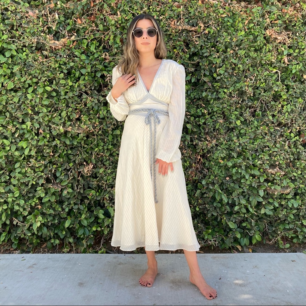 Elegant Cream Long Sleeve Dress